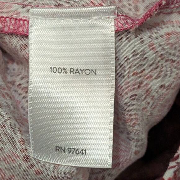 J.Jill Casual Dress Pants Pink Red Paisley Floral Tropical Pockets - Size LT - Picture 8 of 9